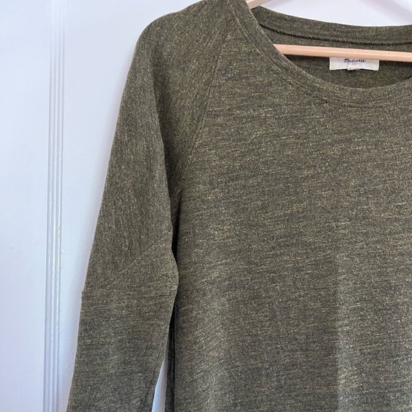 Madewell Cointoss Dress in Heathered Hunter Green - Picture 3 of 5